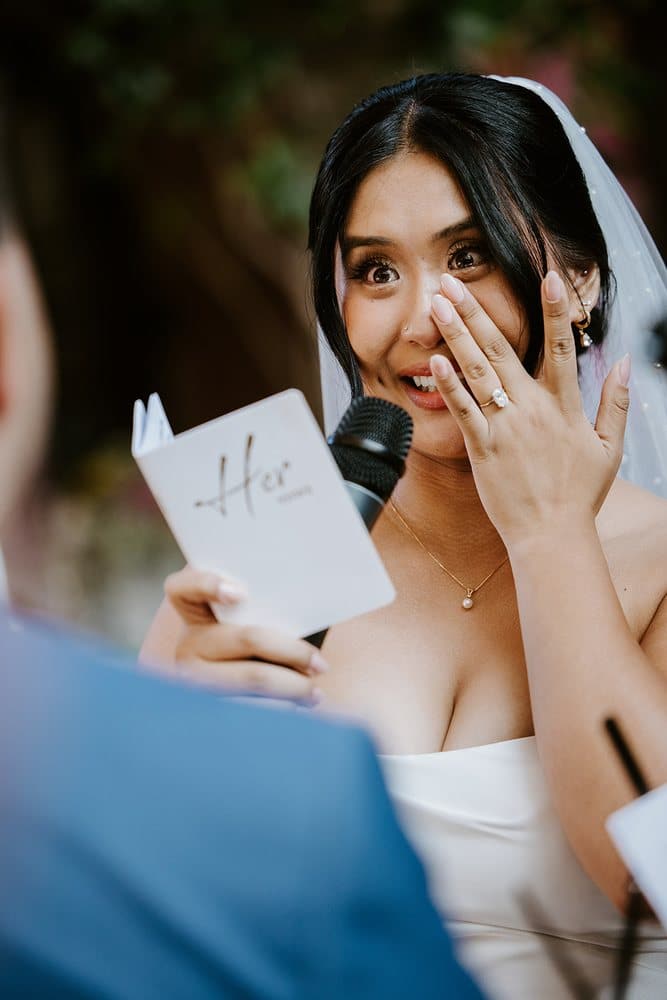 Bride moved to tears reading her vows