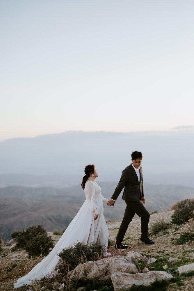 Couple walking at Keys View above the Coachella Valley